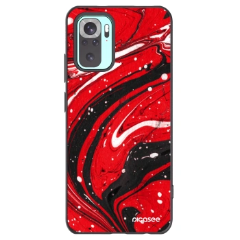 Picasee silikonowe czarne etui na Xiaomi Redmi Note 10 Pro - Red black