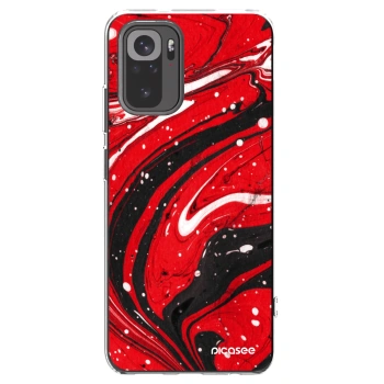 Picasee silikonowe przeźroczyste etui na Xiaomi Redmi Note 10S - Red black
