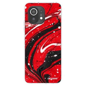 Picasee silikonowe przeźroczyste etui na Xiaomi Mi 11 - Red black