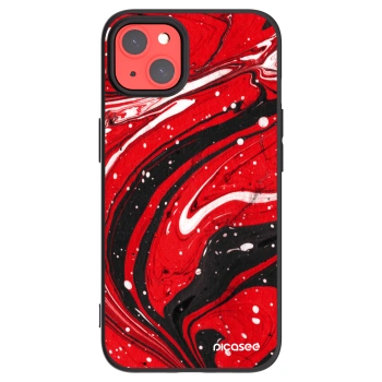 Picasee silikonowe czarne etui na Apple iPhone 13 - Red black