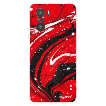 Picasee silikonowe przeźroczyste etui na Xiaomi Poco F3 - Red black