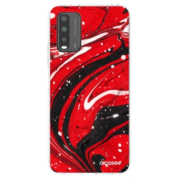 Picasee silikonowe przeźroczyste etui na Xiaomi Redmi 9T - Red black