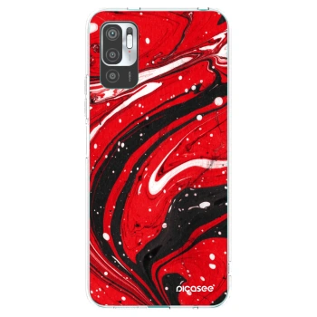 Picasee silikonowe przeźroczyste etui na Xiaomi Redmi Note 10 5G - Red black