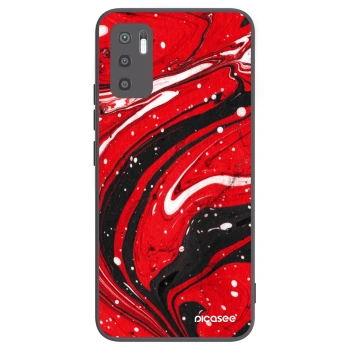 Picasee silikonowe czarne etui na Xiaomi Redmi Note 10 5G - Red black