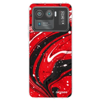 Picasee silikonowe przeźroczyste etui na Xiaomi Mi 11 Ultra - Red black