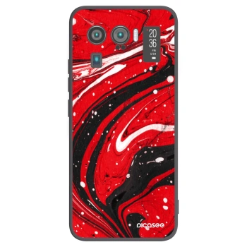Picasee silikonowe czarne etui na Xiaomi Mi 11 Ultra - Red black