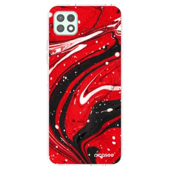 Picasee silikonowe przeźroczyste etui na Samsung Galaxy A22 A226B 5G - Red black