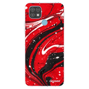 Picasee silikonowe przeźroczyste etui na Realme C21 - Red black