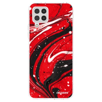 Picasee silikonowe przeźroczyste etui na Samsung Galaxy A22 A225F 4G - Red black