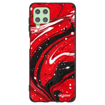 Picasee silikonowe czarne etui na Samsung Galaxy A22 A225F 4G - Red black