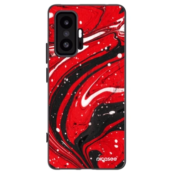 Picasee silikonowe czarne etui na Xiaomi 11T Pro - Red black