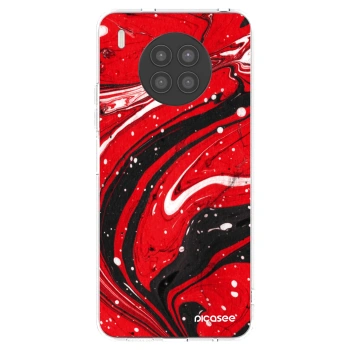 Picasee silikonowe przeźroczyste etui na Huawei Nova 8i - Red black