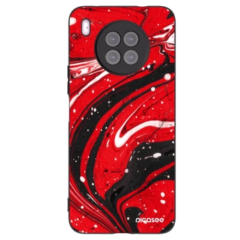 Picasee silikonowe czarne etui na Huawei Nova 8i - Red black