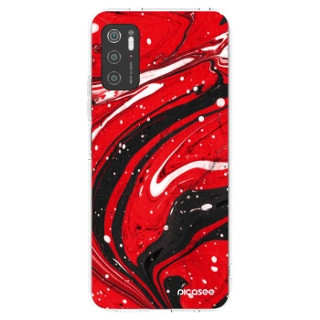 Picasee silikonowe przeźroczyste etui na Xiaomi Poco M3 Pro 5G - Red black