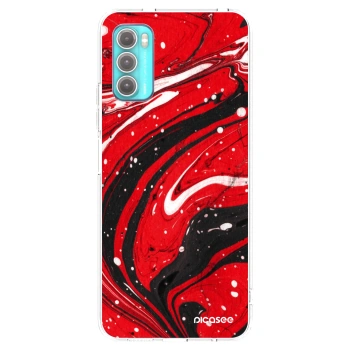 Picasee silikonowe przeźroczyste etui na Motorola Moto G60 - Red black