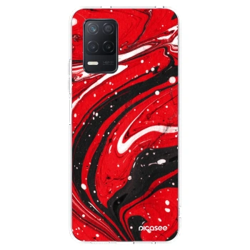 Picasee silikonowe przeźroczyste etui na Realme 8 5G - Red black