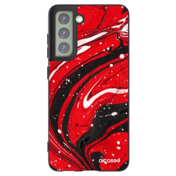 Picasee silikonowe czarne etui na Samsung Galaxy S21 FE 5G - Red black