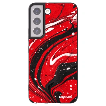 Picasee silikonowe czarne etui na Samsung Galaxy S22 5G - Red black