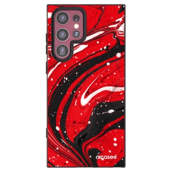 Picasee silikonowe czarne etui na Samsung Galaxy S22 Ultra 5G - Red black
