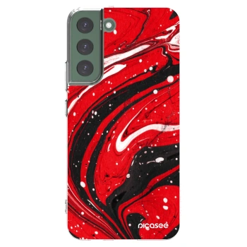 Picasee silikonowe przeźroczyste etui na Samsung Galaxy S22+ 5G - Red black