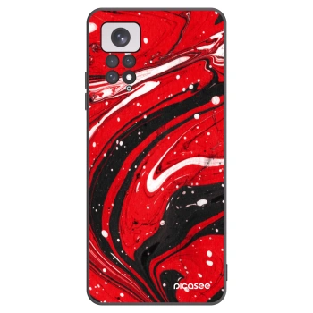 Picasee silikonowe czarne etui na Xiaomi Redmi Note 11 - Red black