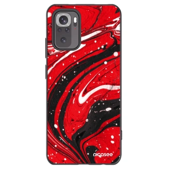 Picasee silikonowe czarne etui na Xiaomi Redmi Note 11S 4G - Red black