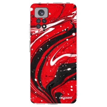 Picasee silikonowe przeźroczyste etui na Xiaomi Redmi Note 11S 4G - Red black