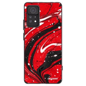 Picasee silikonowe czarne etui na Xiaomi Redmi Note 11 Pro 5G - Red black