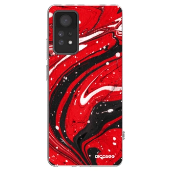 Picasee silikonowe przeźroczyste etui na Xiaomi Redmi Note 11 Pro 5G - Red black
