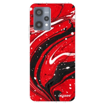 Picasee silikonowe przeźroczyste etui na Realme 9 Pro 5G - Red black