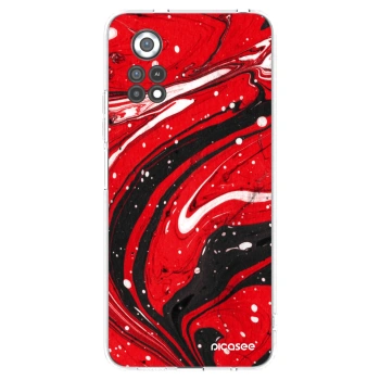 Picasee silikonowe przeźroczyste etui na Xiaomi Poco X4 Pro 5G - Red black
