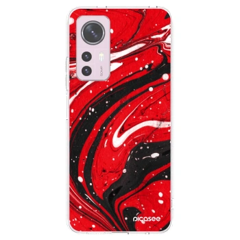Picasee silikonowe przeźroczyste etui na Xiaomi 12 - Red black