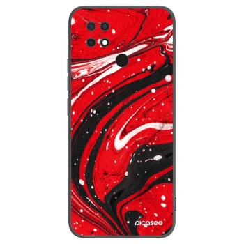 Picasee silikonowe czarne etui na Xiaomi Redmi 10C - Red black