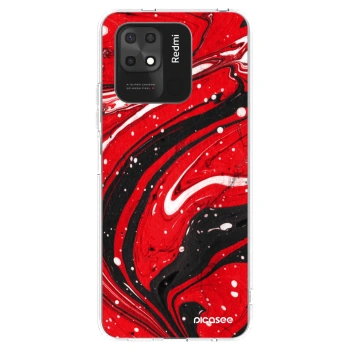 Picasee silikonowe przeźroczyste etui na Xiaomi Redmi 10C - Red black