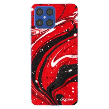 Picasee silikonowe przeźroczyste etui na Honor X8 4G - Red black
