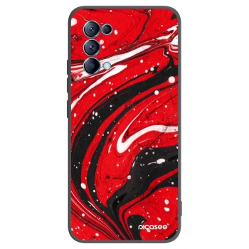 Picasee silikonowe czarne etui na OPPO Reno 5 5G - Red black