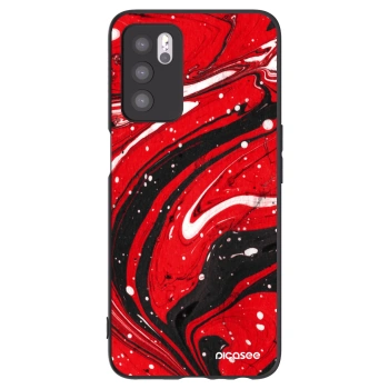 Picasee silikonowe czarne etui na OPPO A16s - Red black