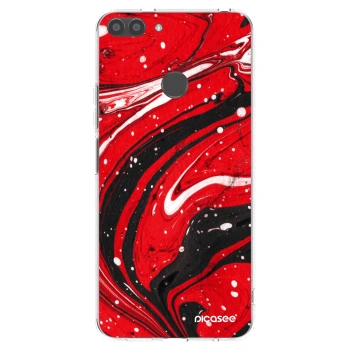 Picasee silikonowe przeźroczyste etui na Huawei P Smart - Red black