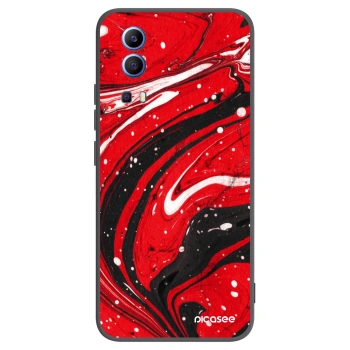 Picasee silikonowe czarne etui na Vivo Y52 5G - Red black