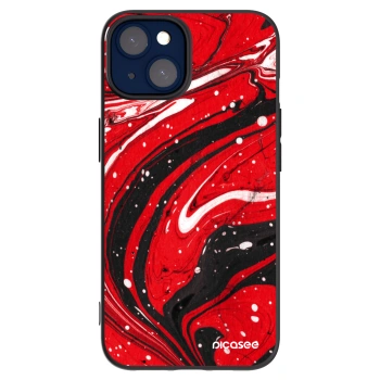 Picasee silikonowe czarne etui na Apple iPhone 14 - Red black