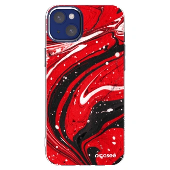Picasee silikonowe przeźroczyste etui na Apple iPhone 14 Plus - Red black