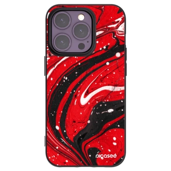 Picasee silikonowe czarne etui na Apple iPhone 14 Pro - Red black
