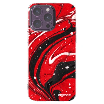 Picasee silikonowe przeźroczyste etui na Apple iPhone 14 Pro Max - Red black