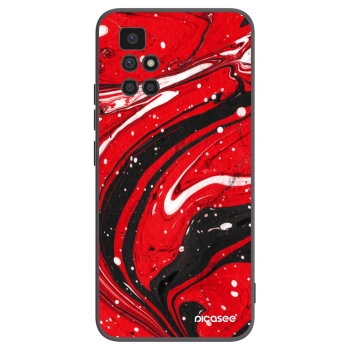 Picasee silikonowe czarne etui na Xiaomi Redmi 10 (2022) - Red black