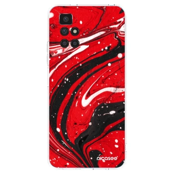 Picasee silikonowe przeźroczyste etui na Xiaomi Redmi 10 (2022) - Red black