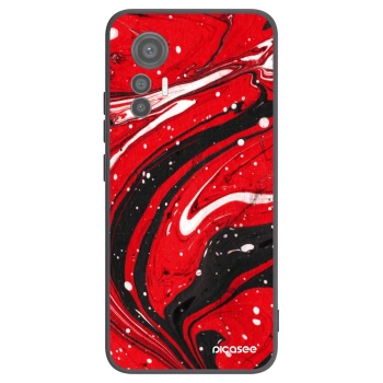 Picasee silikonowe czarne etui na Xiaomi 12 Lite - Red black