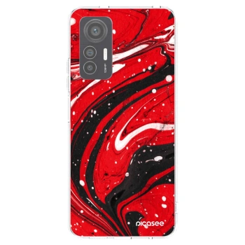 Picasee silikonowe przeźroczyste etui na Xiaomi 12 Lite - Red black