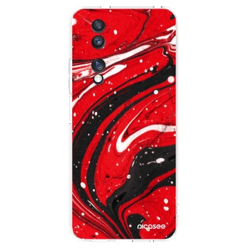 Picasee silikonowe przeźroczyste etui na Honor 70 - Red black