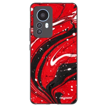 Picasee silikonowe czarne etui na Xiaomi 12T Pro - Red black