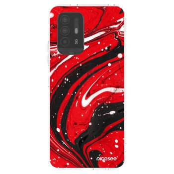 Picasee silikonowe przeźroczyste etui na OPPO A94 5G - Red black